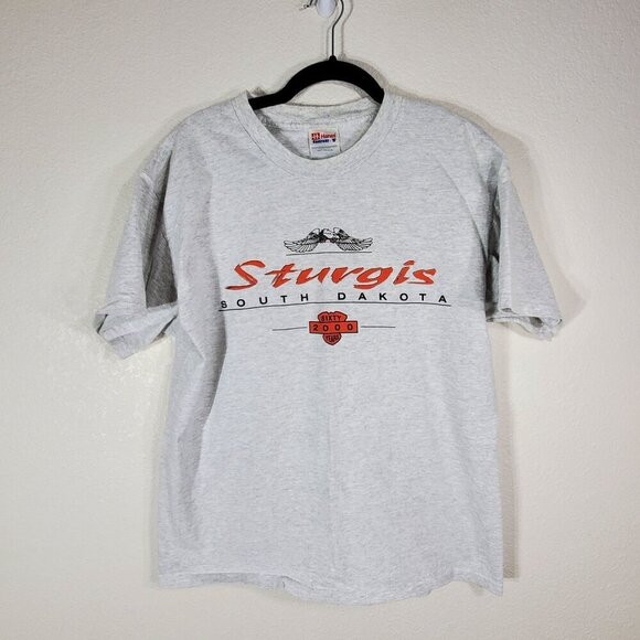 VTG Sturgis Motorcycle Rally 2000 60th Anniversary Graphic T-Shirt Large Gray - Picture 2 of 7